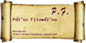 Pósz Filoména névjegykártya
